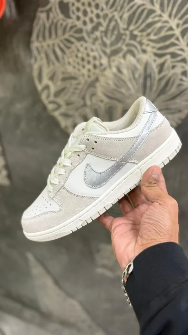 Nike Dunk Low Silver Swoosh side view