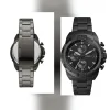 WhatsAppImage2026-01-16at9.45.43PM.jpg FOSSIL BRONSON BLACK AND GREY STUDD CHRONO WATCH front view