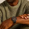 WhatsAppImage2026-01-16at9.45.45PM.jpg FOSSIL BRONSON BLACK AND GREY STUDD CHRONO WATCH front view