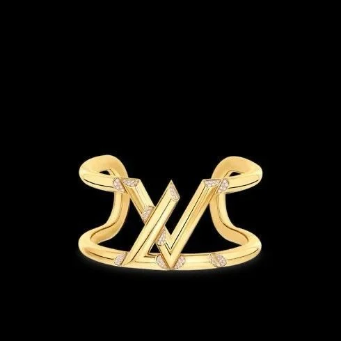 LV Volt One Cuff Diamond Bracelet front view
