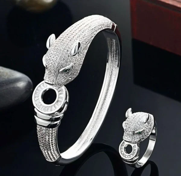 Cartier Panther Bracelet with Ring - Front View