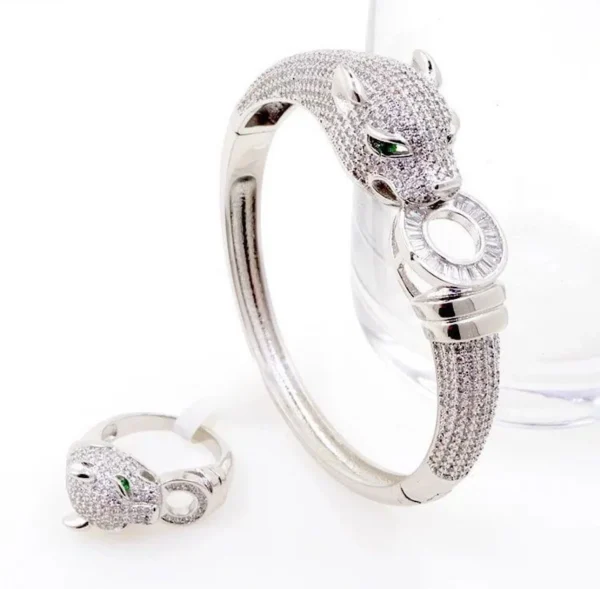 Cartier Panther Bracelet with Ring - Front View