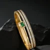 Emerald Accent Dual-Line Crystal Bracelet close-up