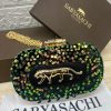 Sabyasachi Emerald Panther Sequin Clutch – Luxe Evening Edition