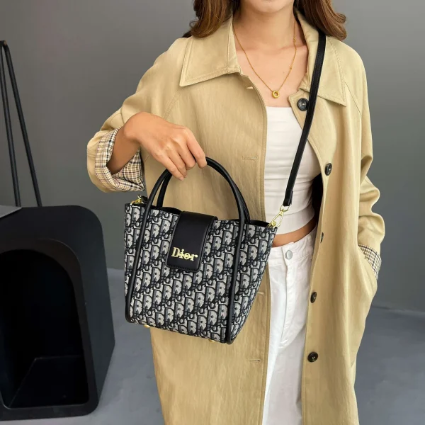 Dior Jacquard Bucket Bag front view