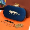 Sabyasachi Velvet Royal Clutch in royal blue