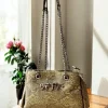 Sabyasachi Croc Luxe Sling Handbag in black