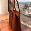GG Canvas Dual Zipper Tote Bag front view