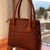 GG Canvas Dual Zipper Tote Bag front view