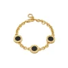 BVLGARI Iconic Disc Charm Bracelet in black and gold