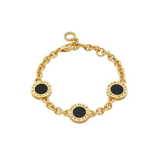 BVLGARI Iconic Disc Charm Bracelet – Black & Gold Edition