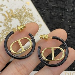WhatsAppImage2026-03-29at8.44.24PM_1.jpg Christian Dior CD Black Hoop Earrings