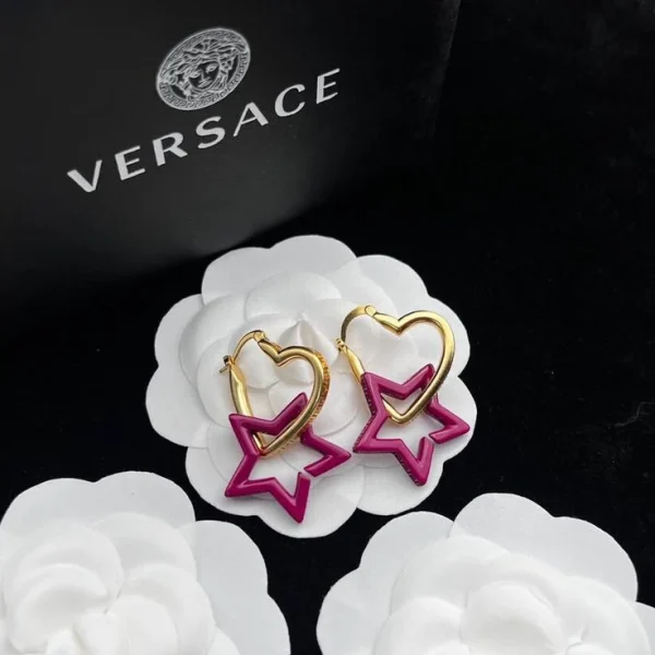 Versace Star Heart Funky Earrings for Her - front view