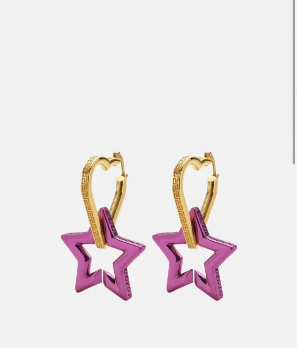Versace Star Heart Funky Earrings for Her - front view