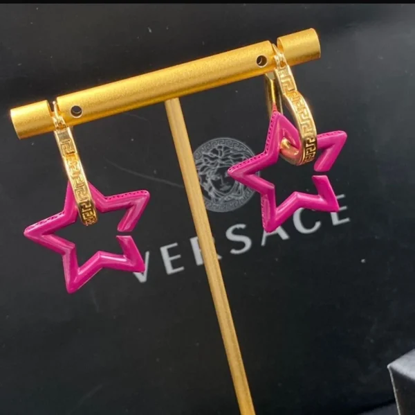 Versace Star Heart Funky Earrings for Her - front view