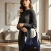 Catchy Croco Soft Leather Hobo Handbag in black