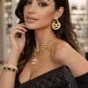 Chanel Crystal Hoop Earrings front view