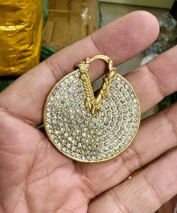 Versace Big Diamond Earrings front view