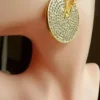 Versace Big Diamond Earrings front view