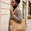 YSL Quilted Tote Bag in black leather