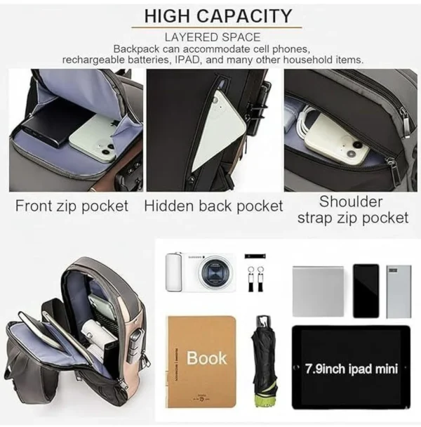 Men's Crossbody Sling Bag in black