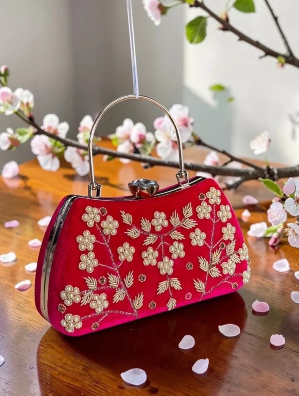 Scarlet Royale Handcrafted Clutch front view