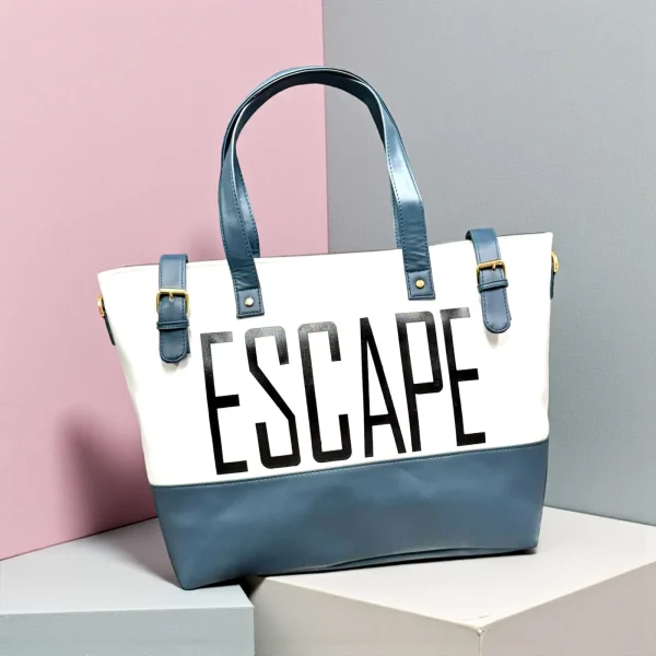 Escape Premium PU Leather Tote Bag in black