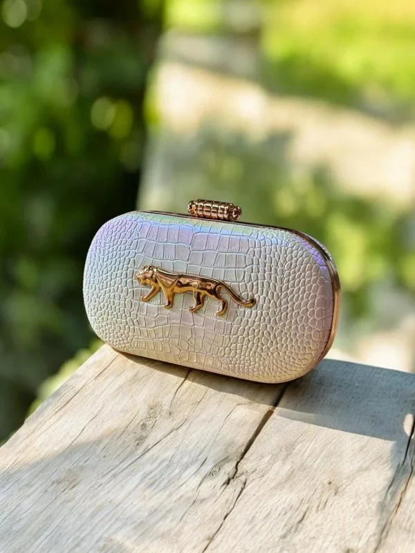 Sabyasachi Signature Crocodile Luxury Party Clutch front view