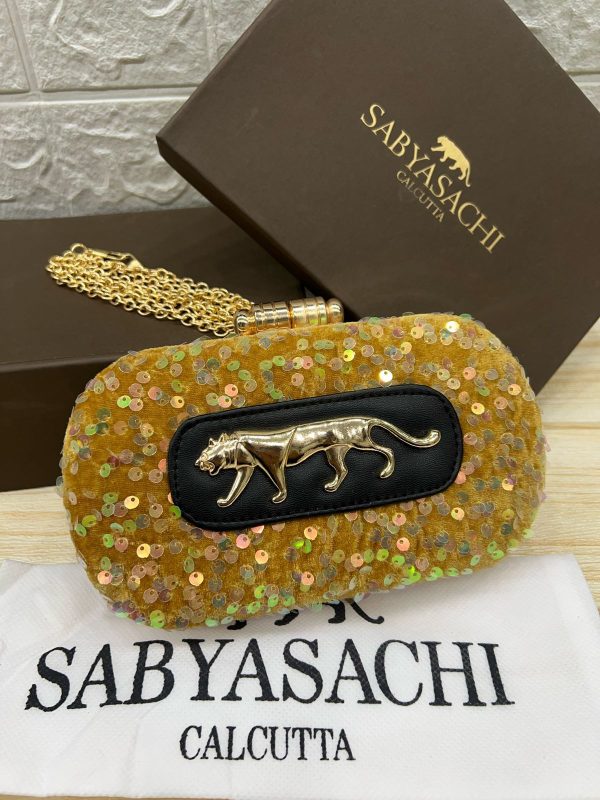 Sabyasachi Emerald Panther Sequin Clutch – Luxe Evening Edition