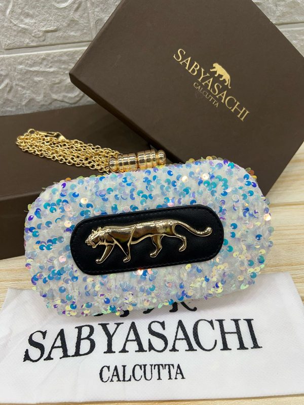Sabyasachi Emerald Panther Sequin Clutch – Luxe Evening Edition