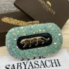 Sabyasachi Emerald Panther Sequin Clutch – Luxe Evening Edition