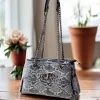 Sabyasachi Croc Luxe Sling Handbag in black