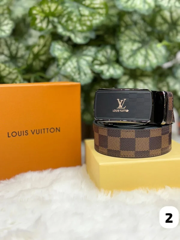 LV Premium Leather Belt – Signature Edition front view