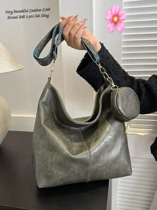 Midnight Royale Shoulder Tote Bag in classic black