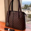 GG Canvas Dual Zipper Tote Bag front view