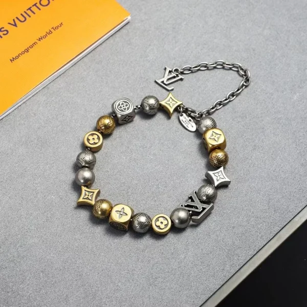 LV Monogram Beaded Bracelet close-up view