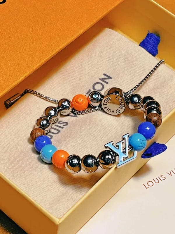LV Monogram Beaded Bracelet close-up view