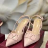 Valentino Garavani V-Logo Signature Slingback Pumps in black