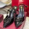 Valentino Garavani V-Logo Signature Slingback Pumps in black