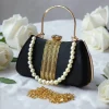 Bridal Pearl Clutch with intricate design
