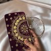 Elegant Crimson Velvet Floral Hand-Embroidered Bridal Clutch