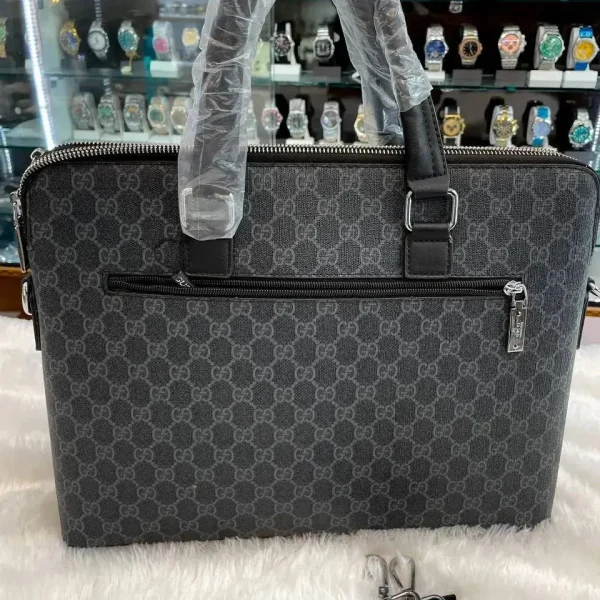 XGQOGXhL.jpg GG Laptop Bag in black with gold accents