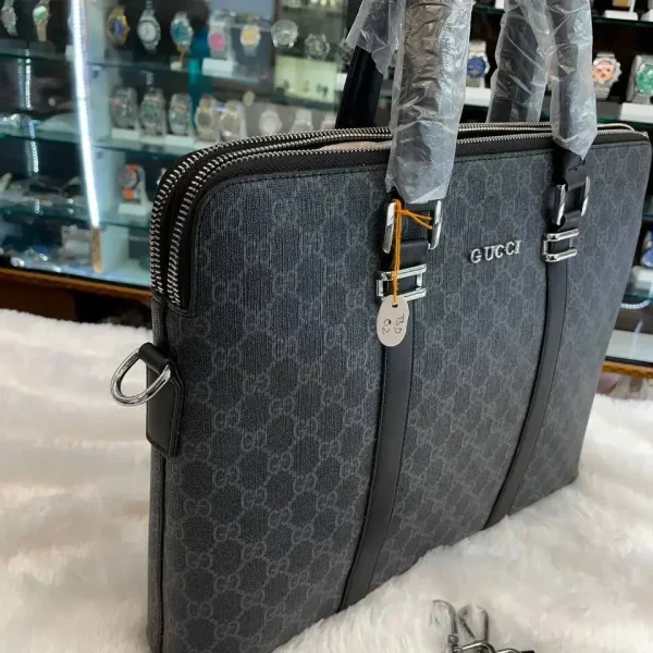 bhsQEn4d.jpg GG Laptop Bag in black with gold accents