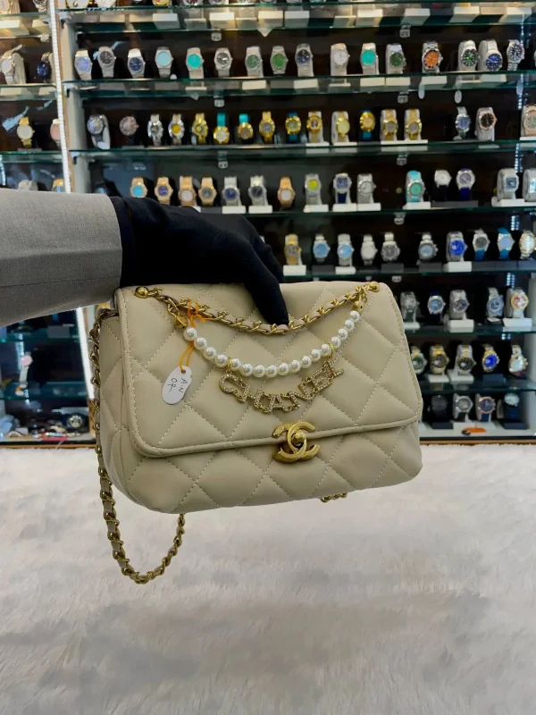 Chanel party wear sling bag for girls with gold chain