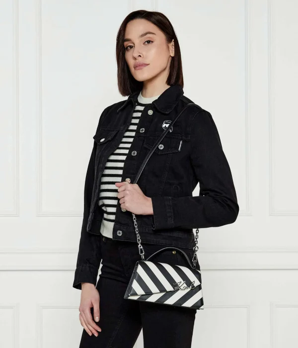 Karl Lagerfeld signature sling bag for girls in white and black
