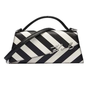Karl Lagerfeld signature sling bag for girls in white and black