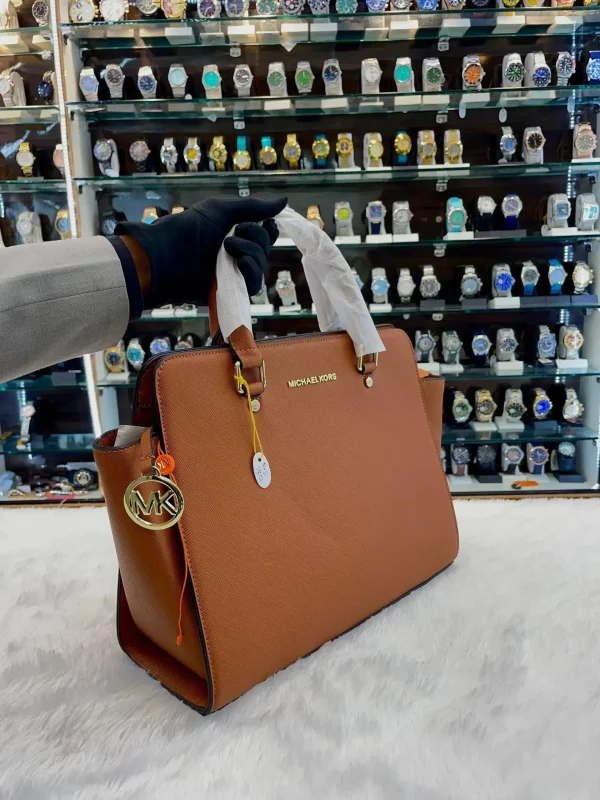 Michael Kors MK handbag for girls in tan color - front view