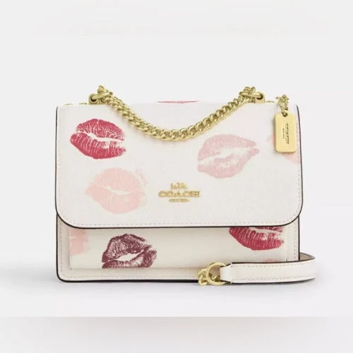 Coach Klare Crossbody Kiss Sling Bag in white