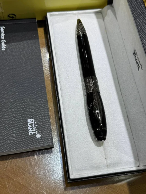 MontBlanc Imperial Noir Engraved Edition Ballpoint Pen front view