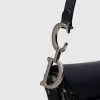 Dior Saddle Bag 25cm in leather and canvas with black D-print
